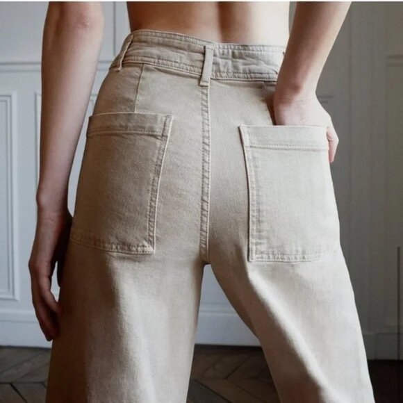 ZARA "THE MARINE CUT STRAIGHT" KHAKI JEANS - Picture 7 of 14